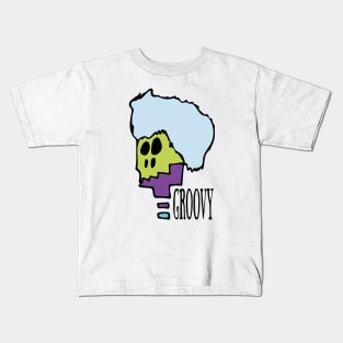 Groovy times afro skeleton indie sketch Kids T-Shirt